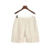 Relaxed Fit Linen Blend Pull-On Shorts Putty