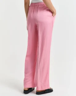 Relaxed Fit Linen Blend Pull-On Pants Geranium Pink