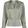 Risisa Heavy Sateen Shirt Smoke Green