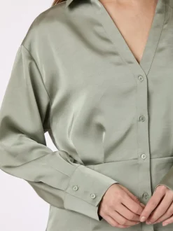 Risisa Heavy Sateen Shirt Smoke Green
