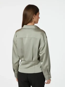 Risisa Heavy Sateen Shirt Smoke Green