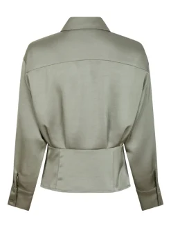 Risisa Heavy Sateen Shirt Smoke Green