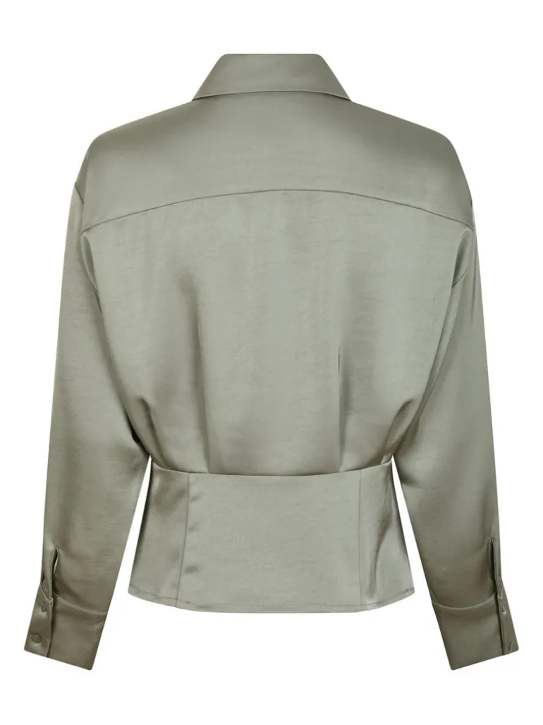 Risisa Heavy Sateen Shirt Smoke Green