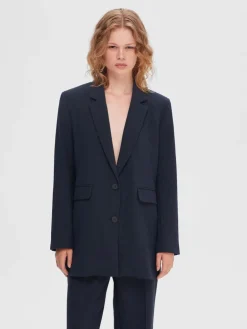 Rita Ls Relaxed Blazer Dark Sapphire Melange