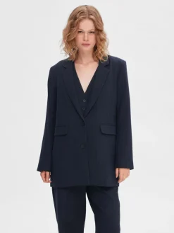 Rita Ls Relaxed Blazer Dark Sapphire Melange