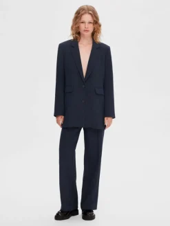 Rita Ls Relaxed Blazer Dark Sapphire Melange