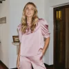 Roella Heavy Sateen Blouse Evening Rose