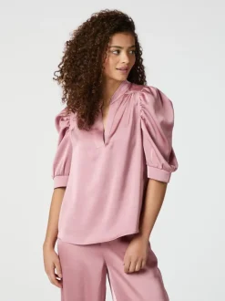 Roella Heavy Sateen Blouse Evening Rose