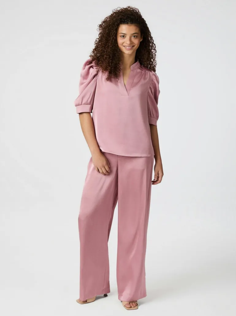 Roella Heavy Sateen Blouse Evening Rose