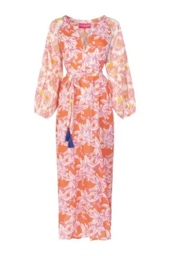 Rosa Flower Dress White Pink