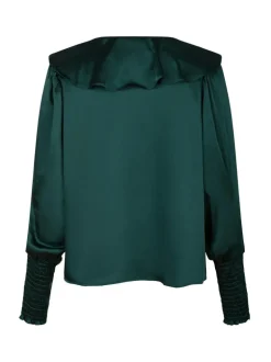 Sandie Sateen Blouse Dark Green