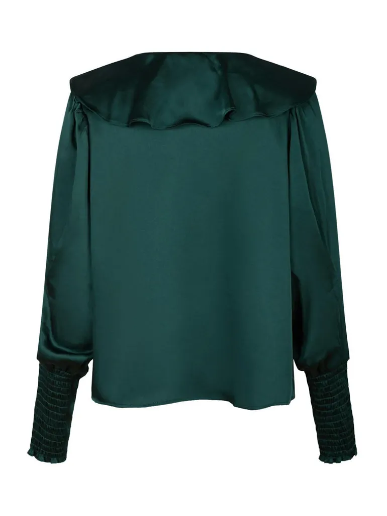 Sandie Sateen Blouse Dark Green