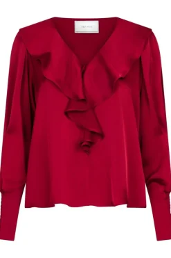 Sandie Sateen Blouse Wine