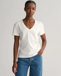 Shield V-Neck T-Shirt White