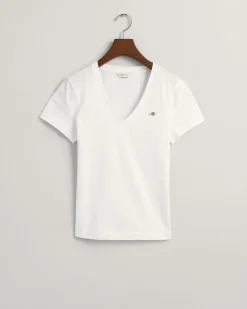 Shield V-Neck T-Shirt White