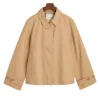 Short Cotton Car Coat Oak Beige