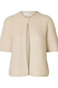 Sia Ras 2/4 Rib Knit Cardigan Birch Melange