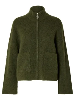 Sia Ras Ls Knit Zipper Cardigan Duffel Bag Melange