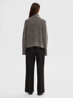Sia Ras Ls Knit Zipper Cardigan Medium Grey Melange