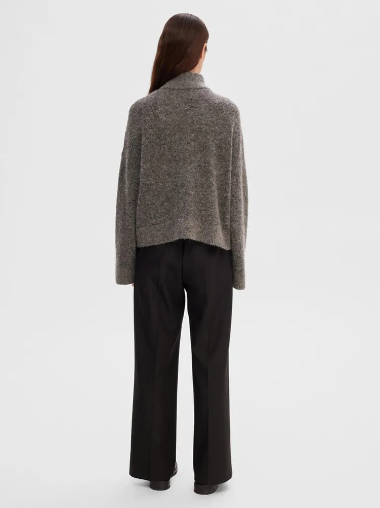 Sia Ras Ls Knit Zipper Cardigan Medium Grey Melange