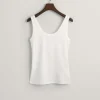 Slim Fit Ribbed Tank Top White