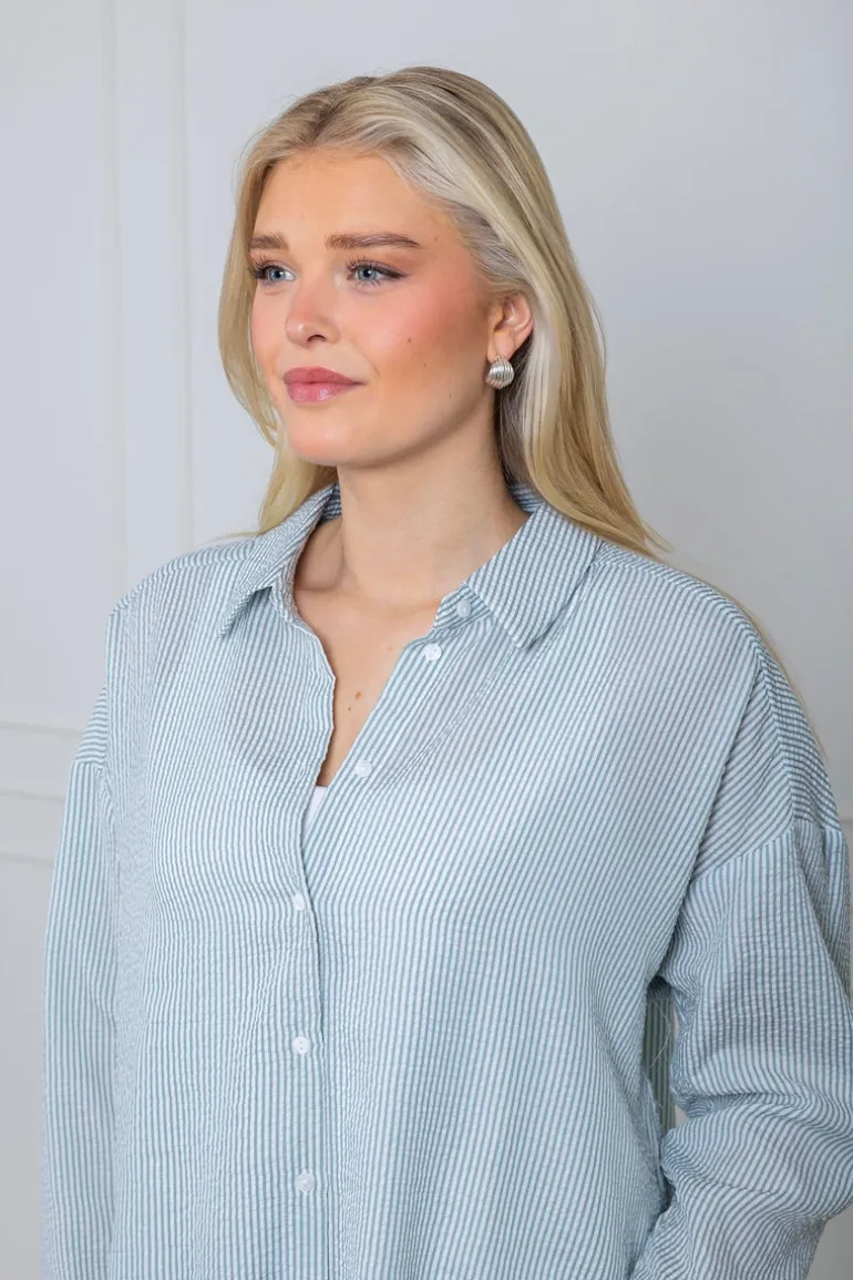 Sonja Shirt Green/White