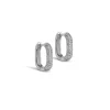 Sparkling Square 15 Mm Earrings Clear Cz