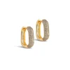 Sparkling Square 18 Mm Earrings Clear Cz