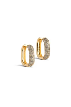 Sparkling Square 18 Mm Earrings Clear Cz