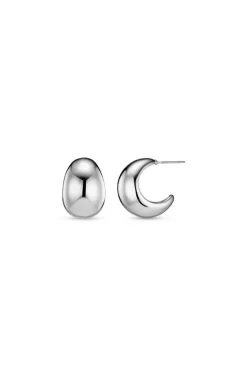 Statement Domed Tapered Earring Silver