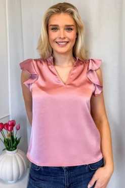 Stella Heavy Sateen Blouse Evening Rose