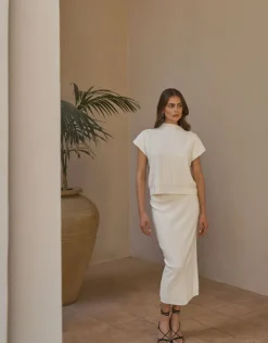 Sylvie Funnel Top Off White