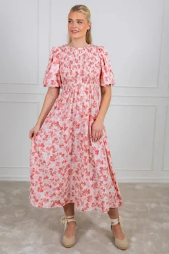 Tabita Dress Rose/White