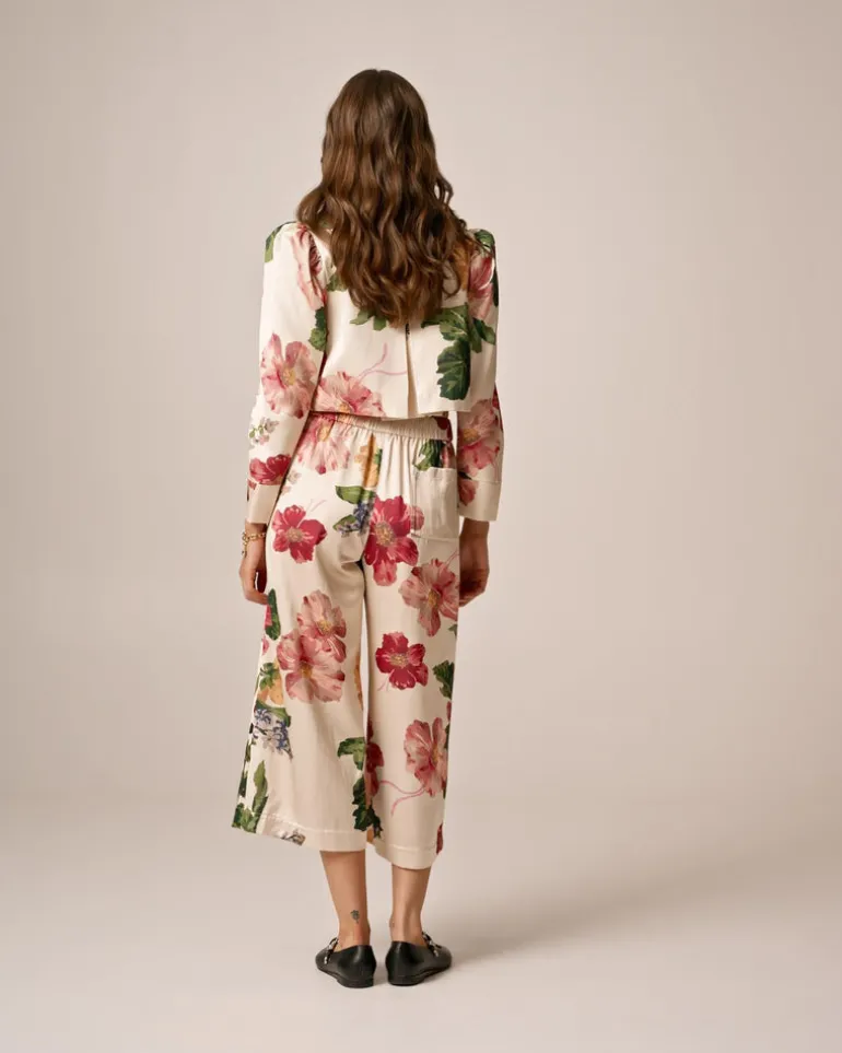 Tailored Satin Bermuda Night Bloom