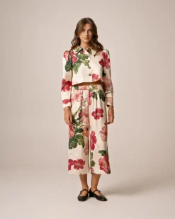Tailored Satin Bermuda Night Bloom