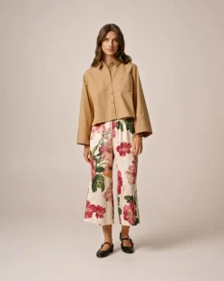 Tailored Satin Bermuda Night Bloom