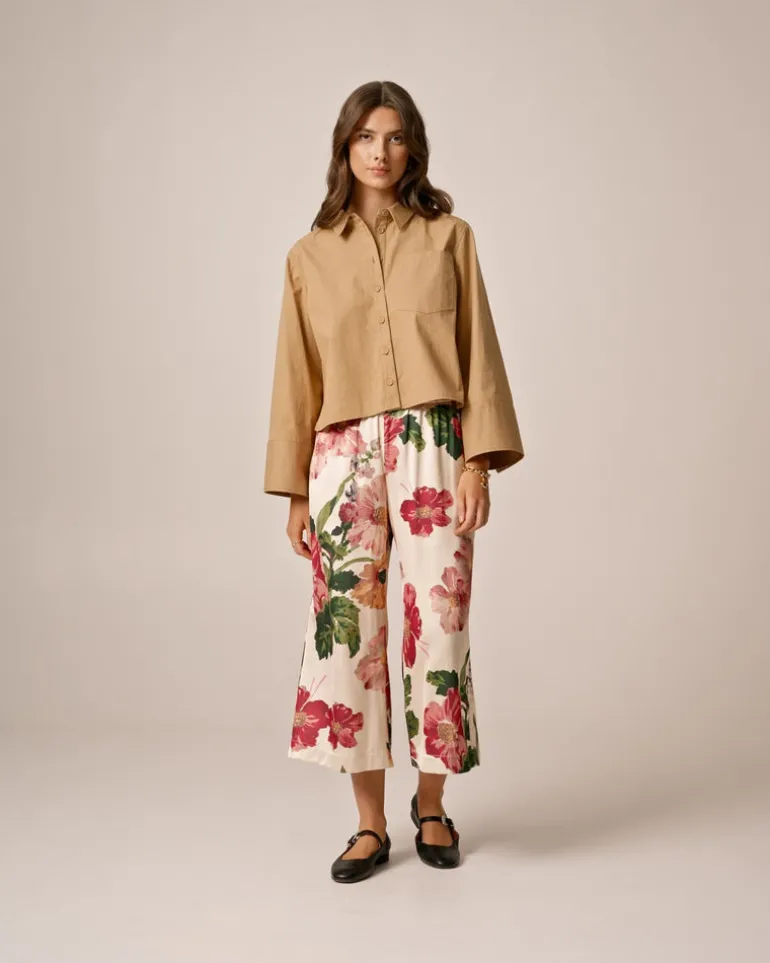 Tailored Satin Bermuda Night Bloom