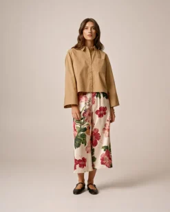 Tailored Satin Bermuda Night Bloom