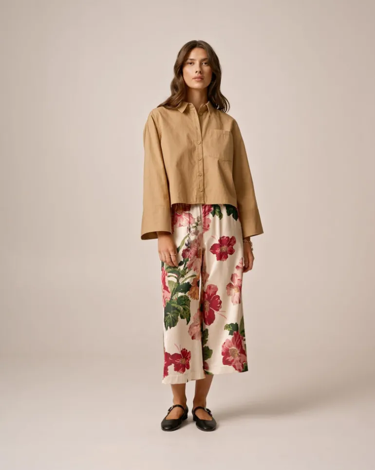 Tailored Satin Bermuda Night Bloom