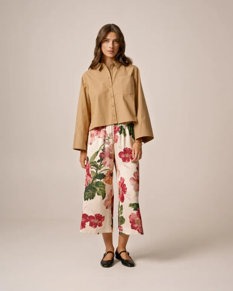 Tailored Satin Bermuda Night Bloom