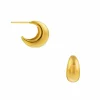 Tapered Domed Hoop Pale Gold