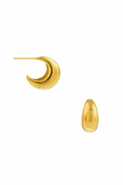 Tapered Domed Hoop Pale Gold