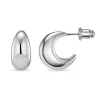 Tapered Domed Hoop Silver