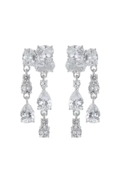 The Iced Double Earrings Silver