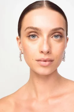 The Iced Double Earrings Silver