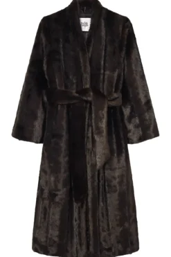 Vaujany Faux Fur Maxi Coat Rich Brown