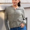 Vera Ls Knit Belt Cardigan Vetiver