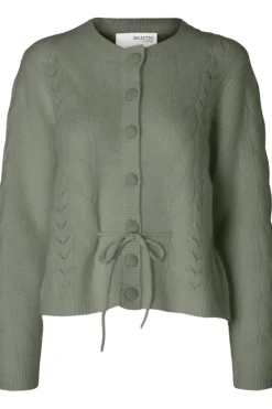 Vera Ls Knit Belt Cardigan Vetiver