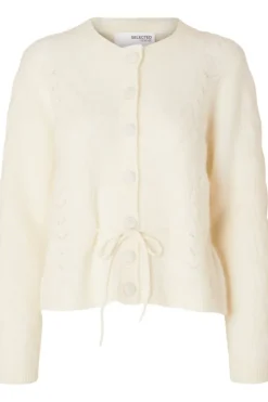Vera Ls Knit Belt Cardigan Snow White