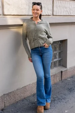 Vera Ls Knit Belt Cardigan Vetiver